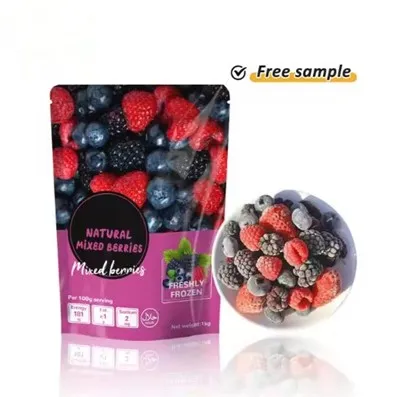 Изготовленная на заказ закрывающаяся молния, пластиковый вакуумный мешок для упаковки манго, клубники, черники, пищевых замороженных свежих фруктов